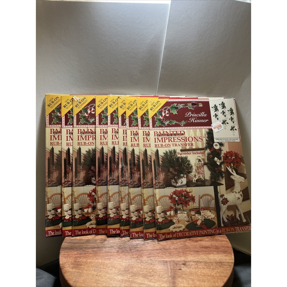 Lot Of 9 Priscilla Hauser Painted Impressions Rub On Transfer